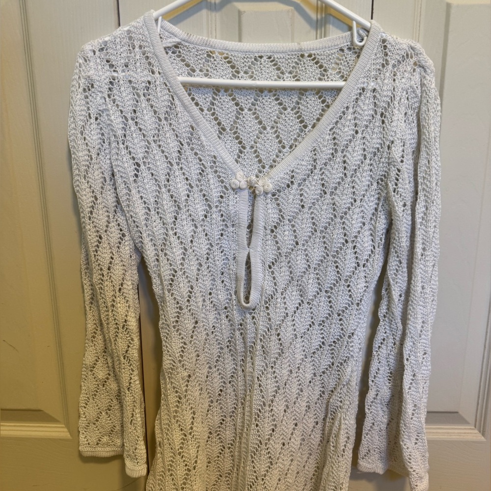 Lightweight Open-Knit Sweater Cover Up